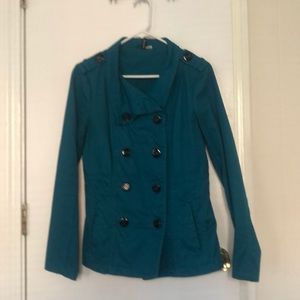 H&M Divided Teal Peacoat (96% cotton), Size 12